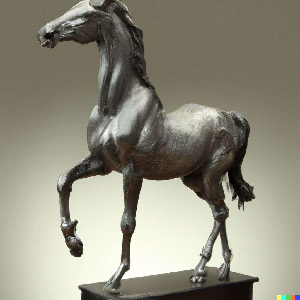 a horse, bronze sculpture